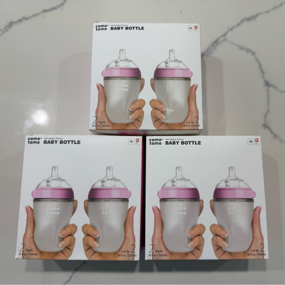 Comotomo Pink Baby Bottle 3 pack